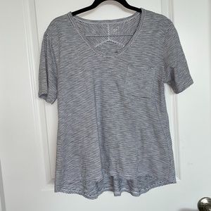 GAP White Black Striped Short Sleeve Tee